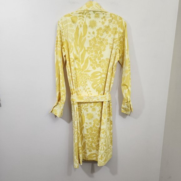 Ruth Clarage 1960s Vintage hand painted yellow floral long sleeve belted dress - Picture 3 of 13